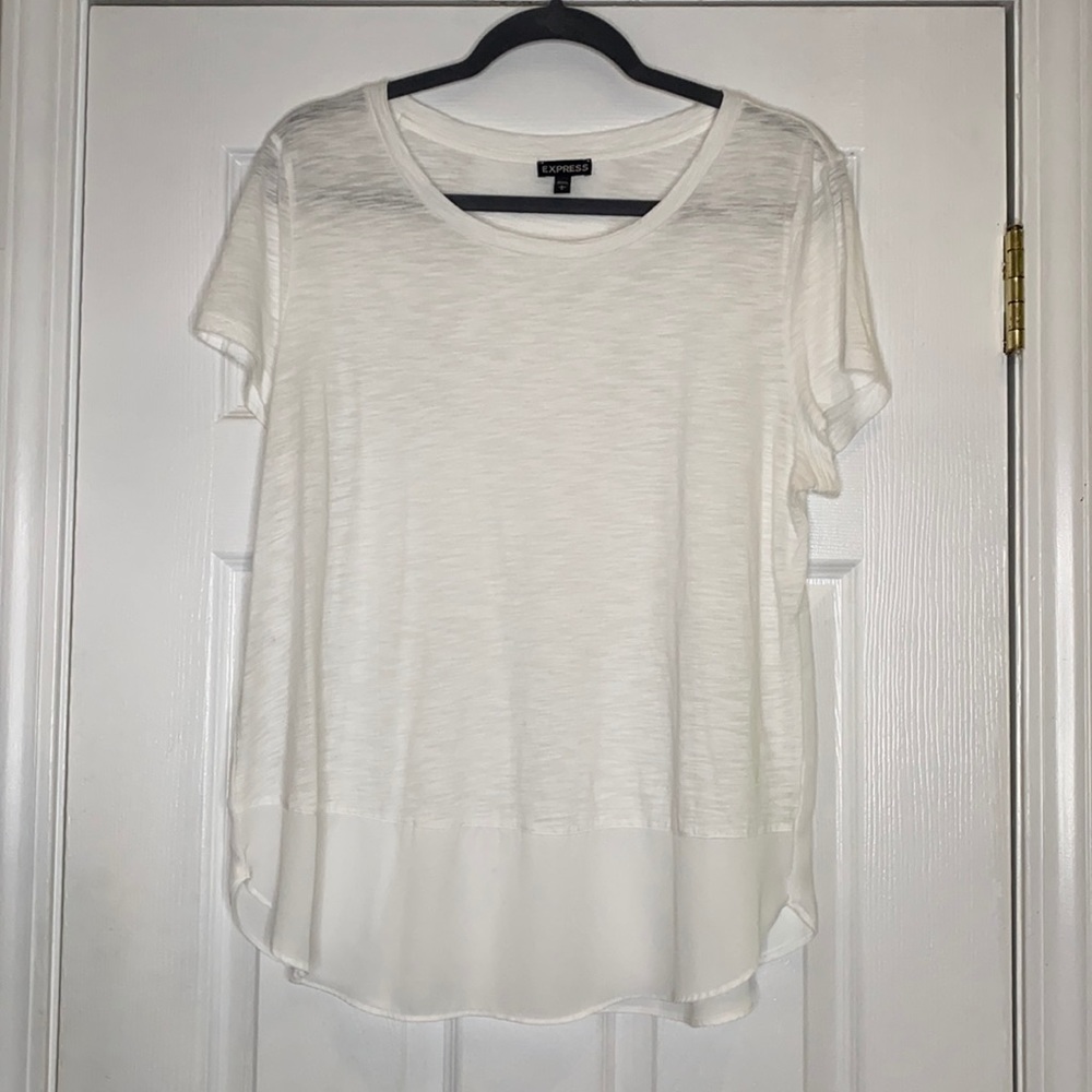 Soft distressed white T shirt